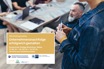 Kostenfreie Workshopreihe "Unternehmensnachfolge erfolgreich gestalten"